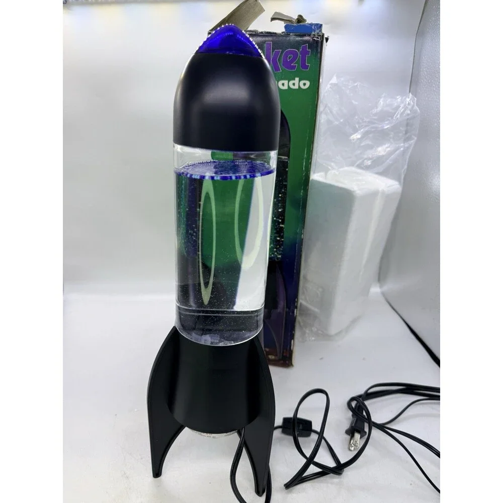 Vintage Black 16” Lyon Taiwan Rocket Tornado Light Lite Motorized 90s NEW w/ Box